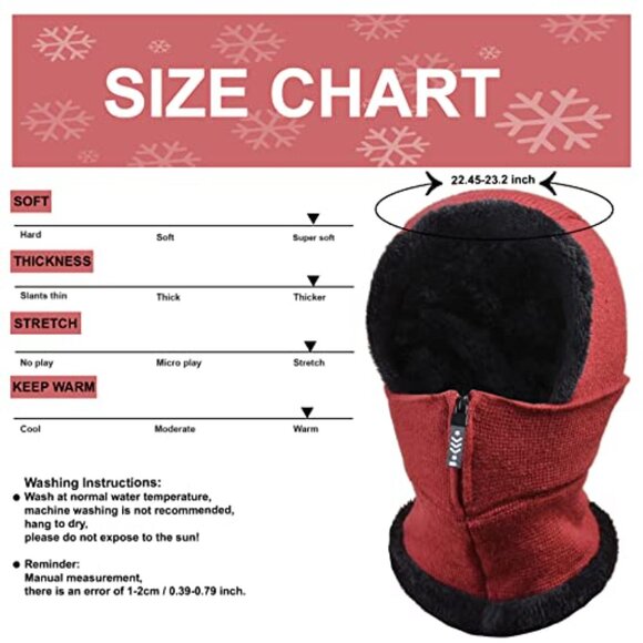 Fleece Balaclava Beanie Thermal Face Cover Winter Ski Cycling Hat Warm main image 7